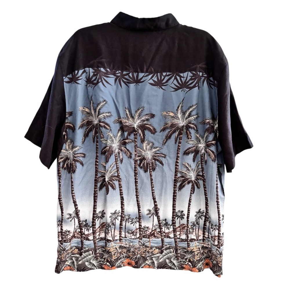 Croft & Barrow Hawaiian Camp Shirt XL‎ Palm Tree Beach Tropical Coastal Rayon - Picture 2 of 9